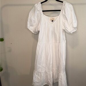 Universal Thread White Puff Sleeve Midi Dress